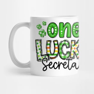 One Lucky Secrectary Shamrock St Patricks Day Mug